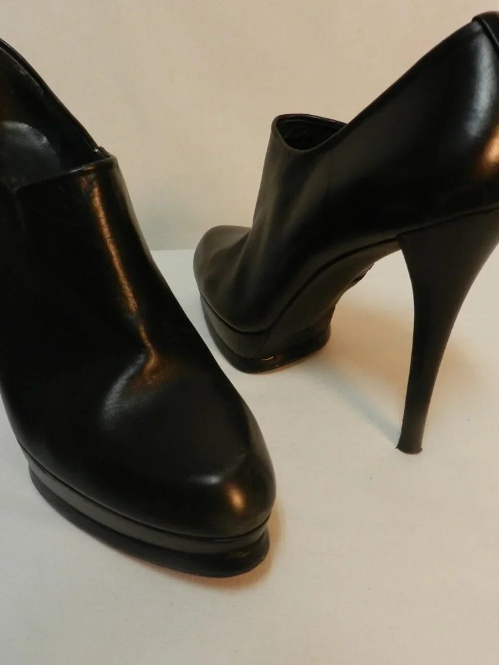 Stuart Weitzman Leather heeled black boots booties pumps ankle Women Size Sz 10